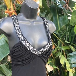 Cut out back sequin halter dress